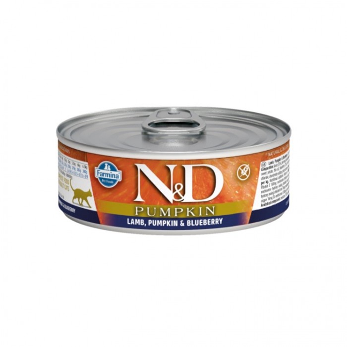 N&D Pumpkin Tahılsız Kuzu&Yaban Mersini&Balkabağı Yaş Kedi Konservesi 70gr