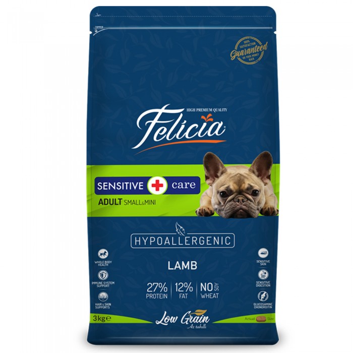 Felicia Az Tahıllı HypoAllergenic Kuzulu Small/Mini Yetişkin Köpek Maması 3 kg