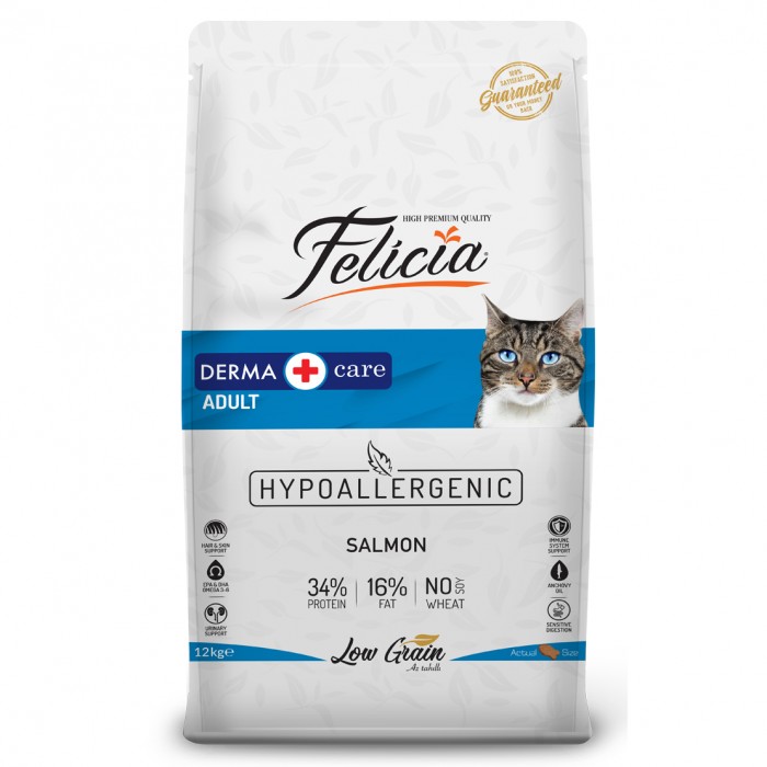 Felicia Az Tahıllı Yetişkin Somonlu HypoAllergenic Kedi Maması 12 Kg