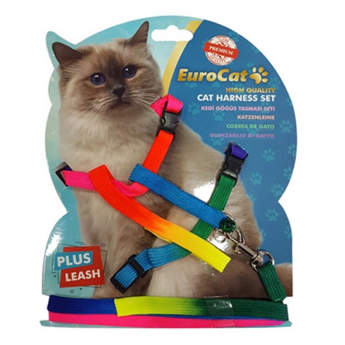 Eurocat Kedi Göğüs Tasması Karışık Renkli