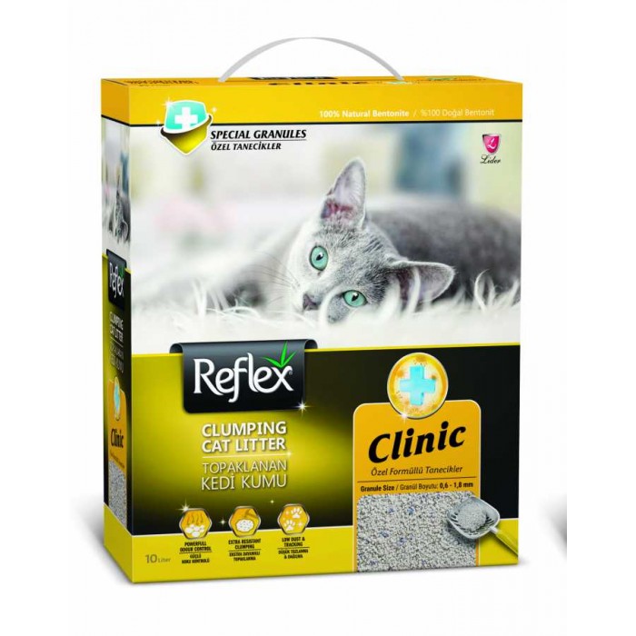 Reflex Klinik Özel Formüllü Topaklanan Kedi Kumu 10 Lt