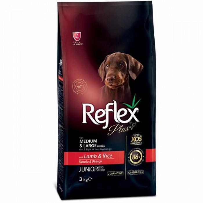 Reflex Plus Junior Dog Kuzulu Büyük Irk Yavru Köpek Maması 3 kg