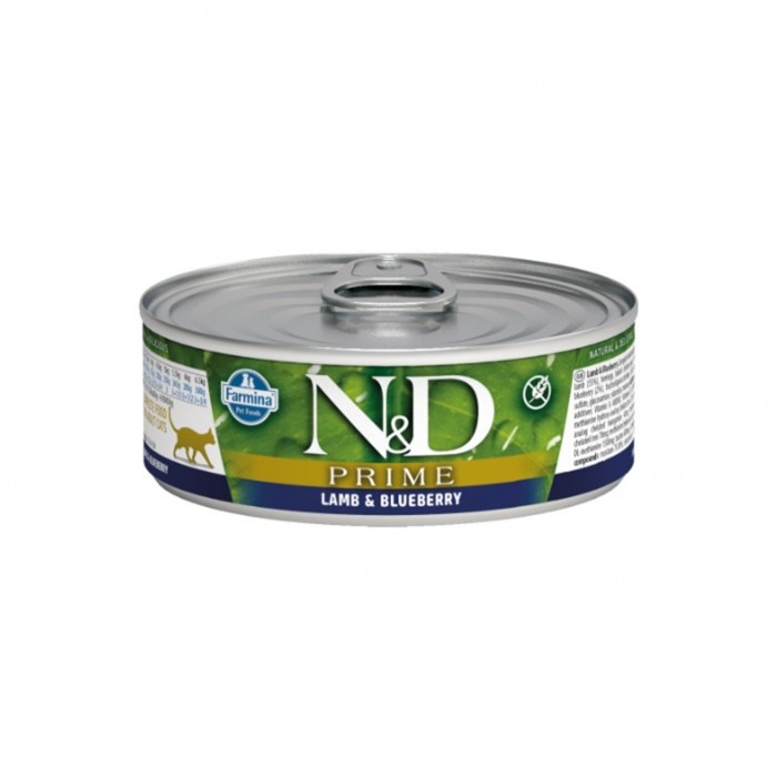 N&D Prime - Kuzulu & Yaban Mersinli Tahılsız Yetişkin Kedi Konservesi 70gr