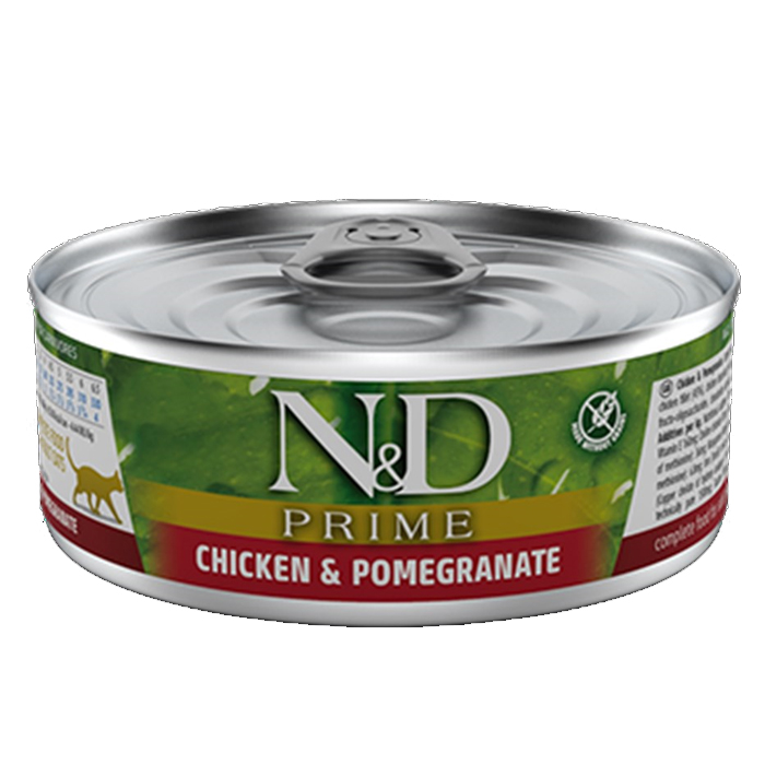 N&D Prime - Tavuklu & Narlı Tahılsız Yetişkin Kedi Konservesi 70gr