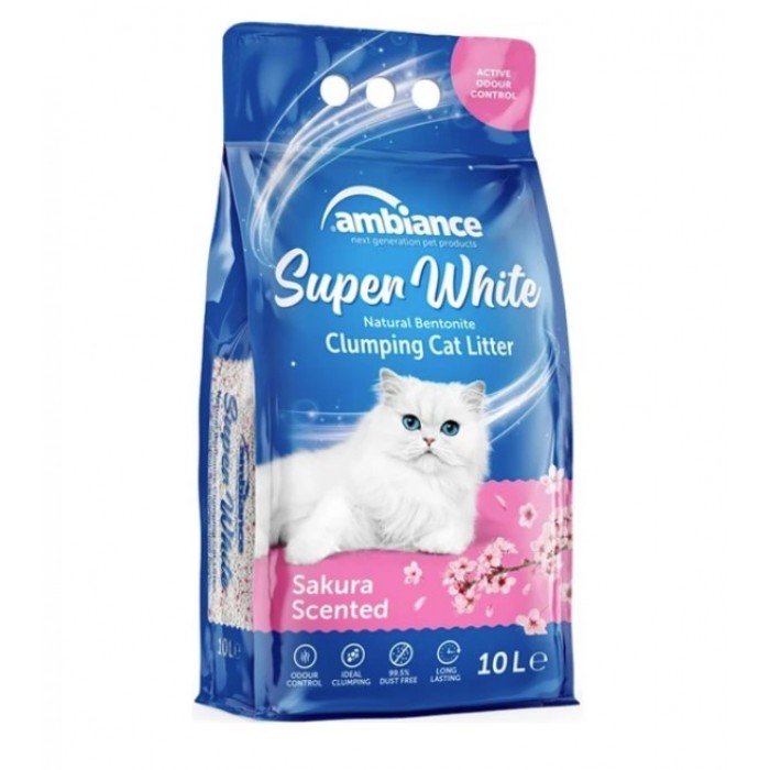 Ambiance Sakura Kiraz Çiçeği Kokulu Topaklanan Doğal Kedi Kumu 10 Lt