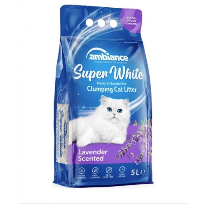 Ambiance Lavanta Kokulu Topaklanan Doğal Bentonit Kedi Kumu 10 Lt