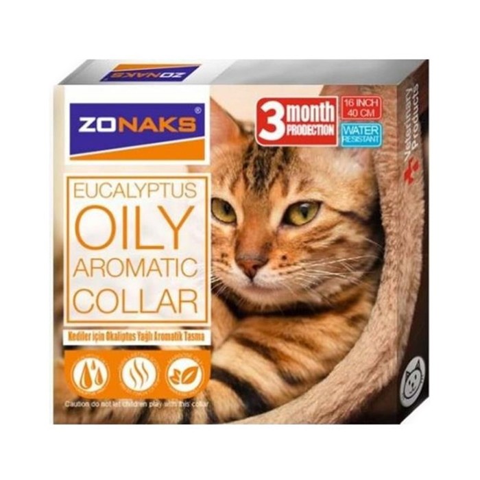 Zonaks Kediler İçin Okaliptus Aromatik Bit-Pire Tasması 40cm