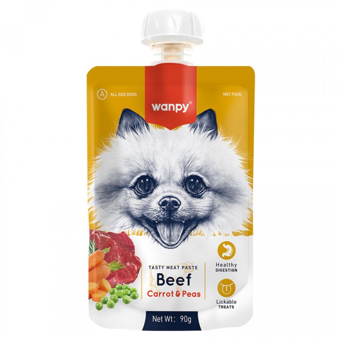 Wanpy Taze Sığır Etli&Havuçlu Köpek Et Ezmesi 90 gr