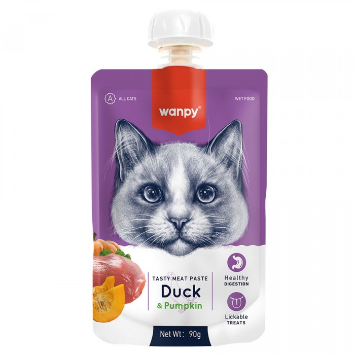 Wanpy Taze Ördekli&Bal Kabaklı Kedi Et Ezmesi 90 gr