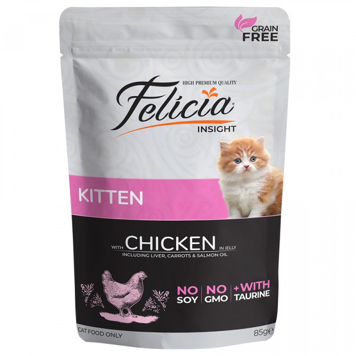 Felicia Tahılsız Tavuklu Yaş Yavru Kedi Maması 85 gr