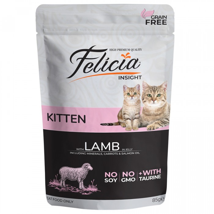 Felicia Tahılsız Kuzu Etli Yavru Kedi Yaş Maması 85 gr