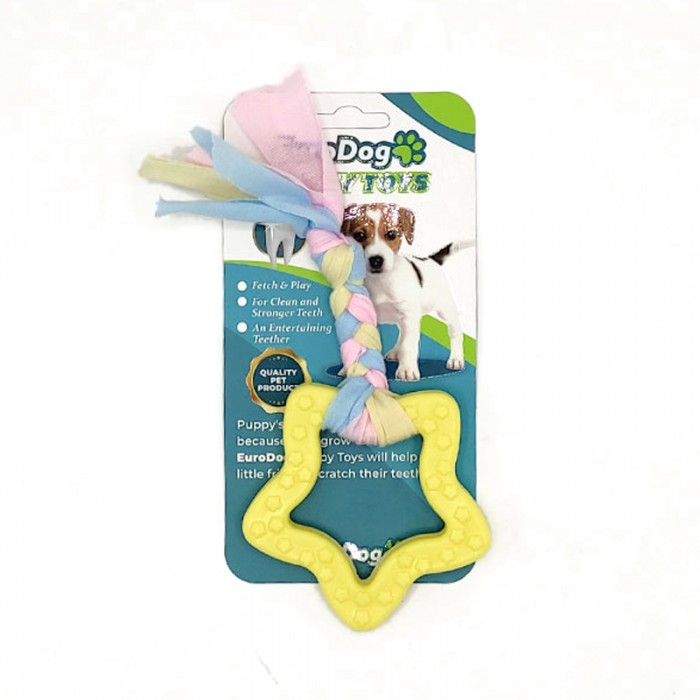 EuroDog Puppy Toys Sarı Beşgen Diş Kaşıma Oyuncağı