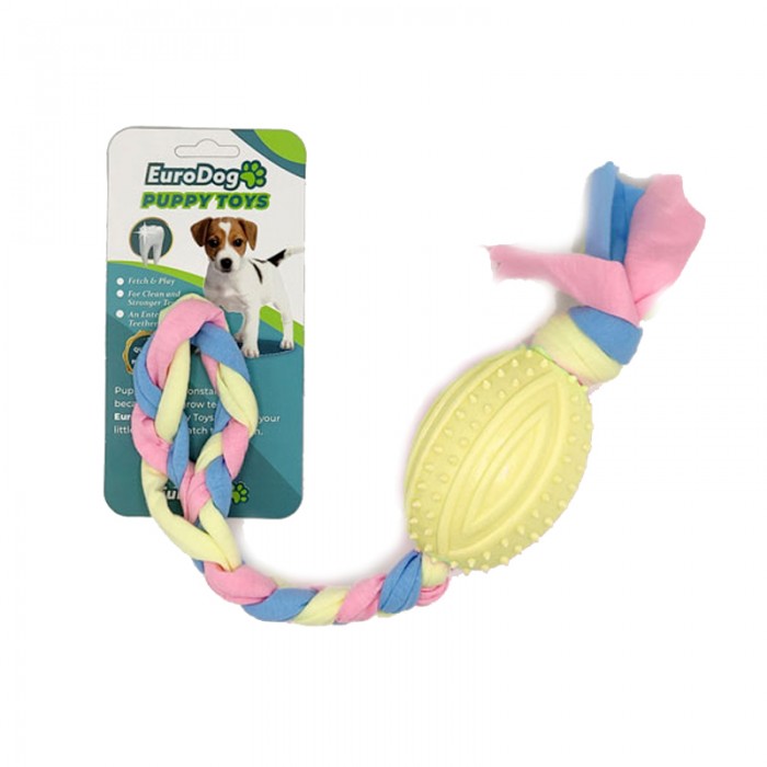 EuroDog Puppy Toys Sarı Rugby Topu Diş Kaşıma Oyuncağı