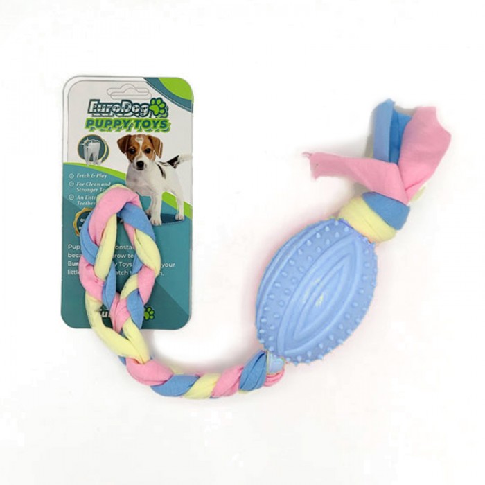 EuroDog Puppy Toys Mavi Rugby Topu Diş Kaşıma Oyuncağı