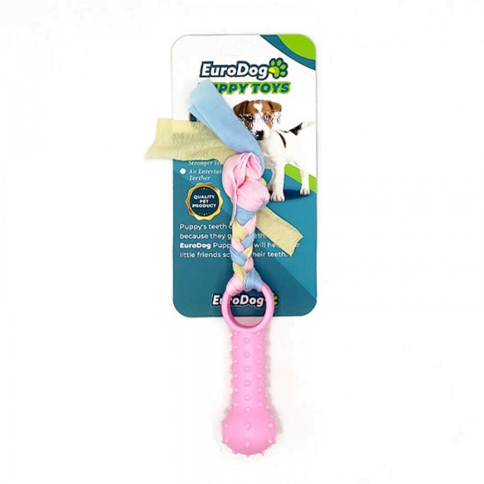 EuroDog Puppy Toys Ufak Kemik Diş Kaşıma Köpek Oyuncağı Pembe 19 Cm