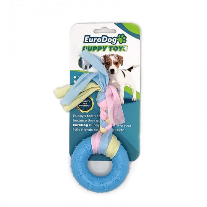 EuroDog Puppy Toys Mavi Ufak Halka Diş Kaşıma Oyuncağı