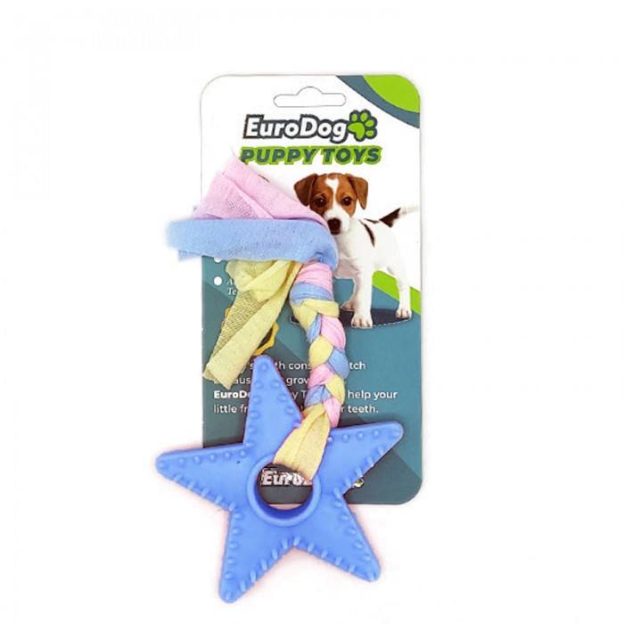 Eurodog Puppy Toys Mavi Yıldız Diş Kaşıma Oyuncağı