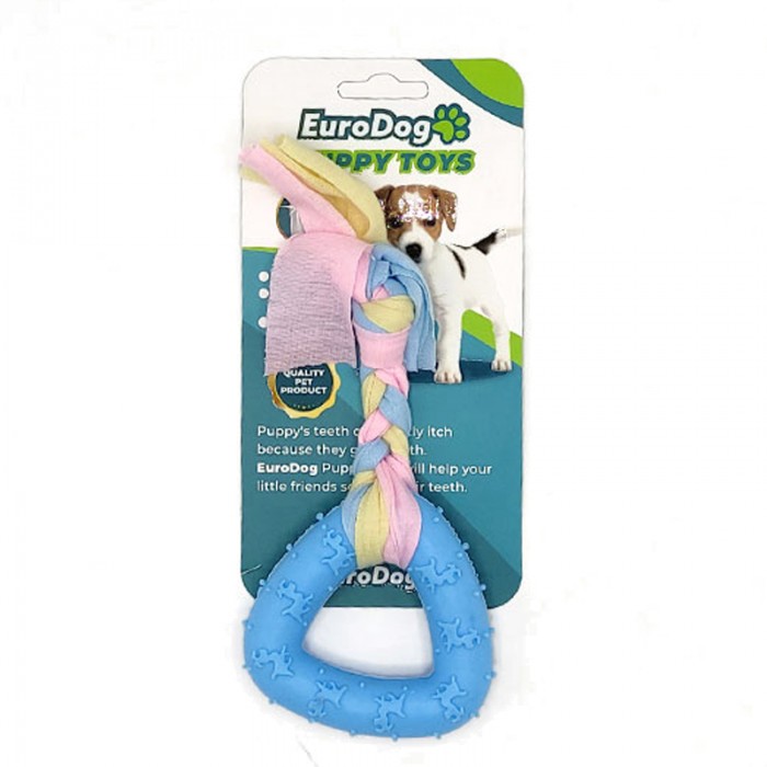 EuroDog Puppy Toys Mavi Üçgen Diş Kaşıma Oyuncağı