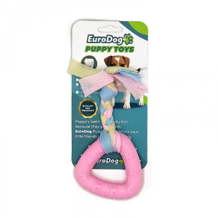 EuroDog Puppy Toys Pembe Üçgen Diş Kaşıma Oyuncağı