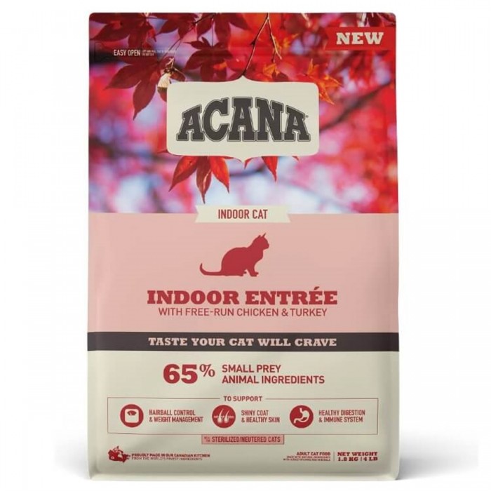 Acana Indoor Entree Hairball Control Tavuklu ve Hindili Kısırlaştırılmış Kedi Maması 1,8kg