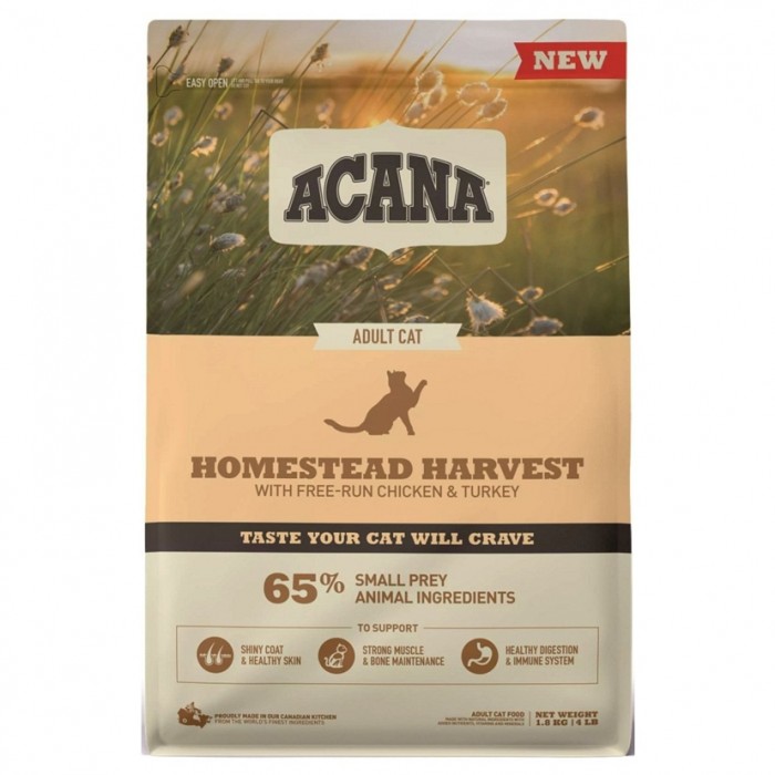 Acana Homestead Harvest Yüksek Proteinli Tavuklu ve Hindili Yetişkin Kedi Maması 1,8kg