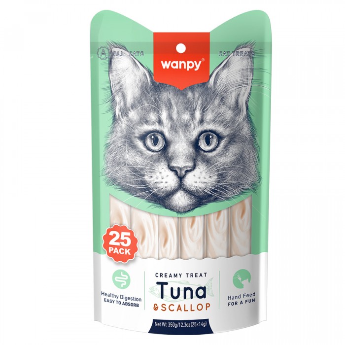 Wanpy Ton Balıklı&Deniz Taraklı Krema Kedi Ödülü 25x14gr