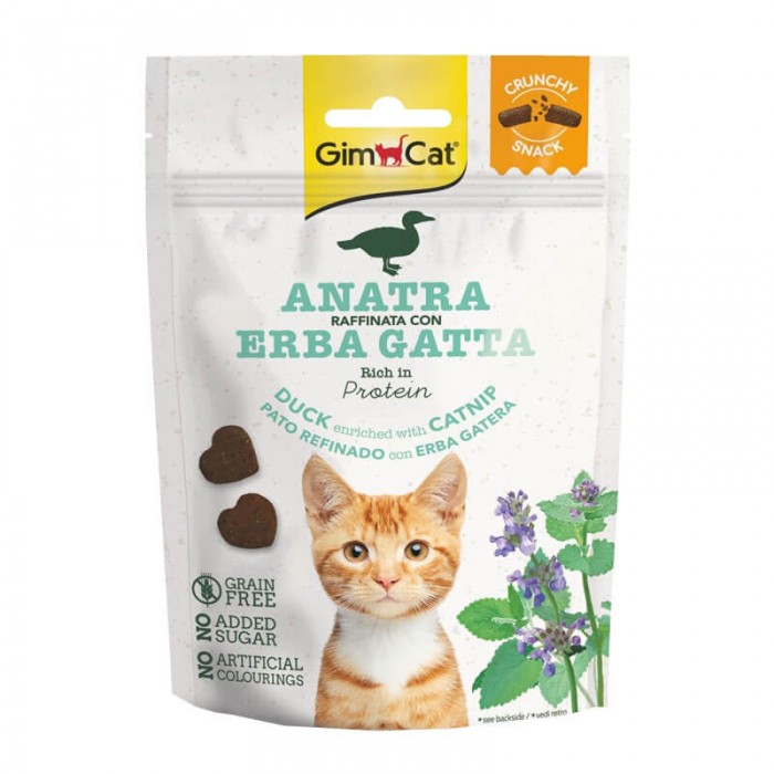 Gimcat Tahılsız Kedi Ödülü Crunchy Snack Ördekli&Kedi Naneli 50 gr