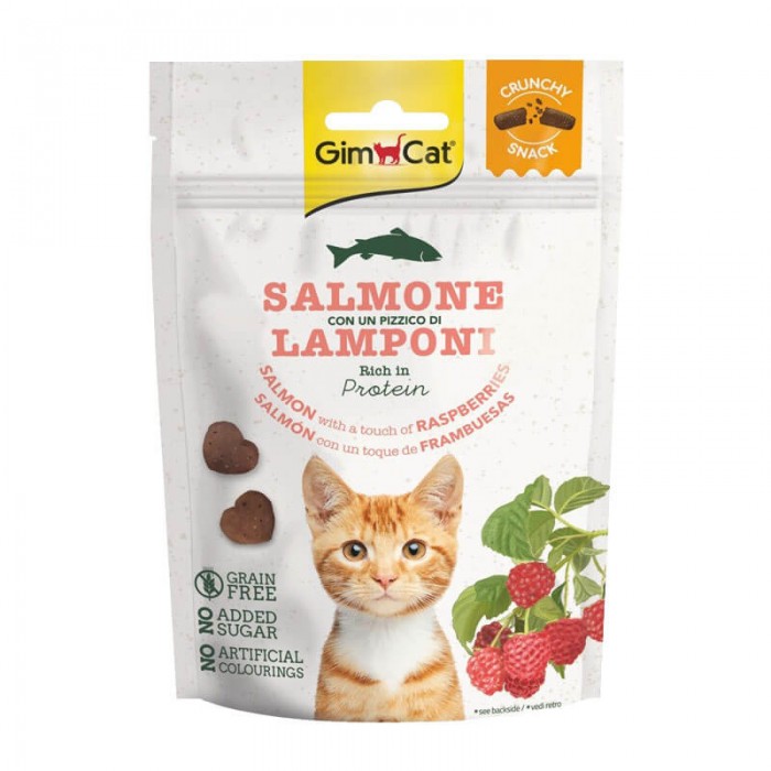 Gimcat Tahılsız Kedi Ödülü Crunchy Snack Somon&Ahududu 50 gr