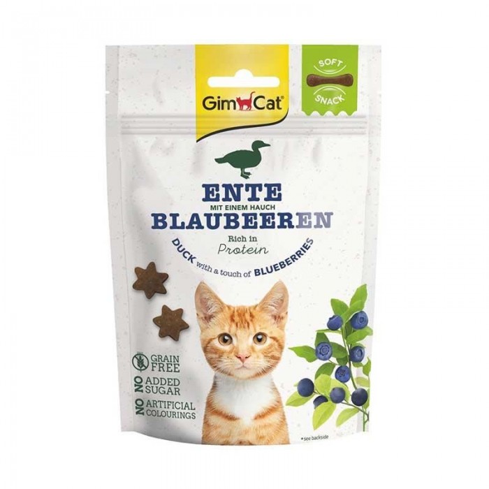 GimCat Ördekli ve Yaban Mersinli Tahılsız Şekersiz Yumuşak Kedi Ödül Maması 60gr