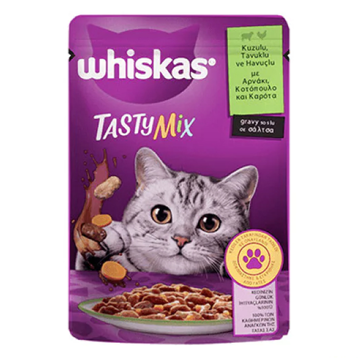 Whiskas Tasty Mix Kuzu&Tavuk&Havuçlu Poşet Yaş Mama 85 gr