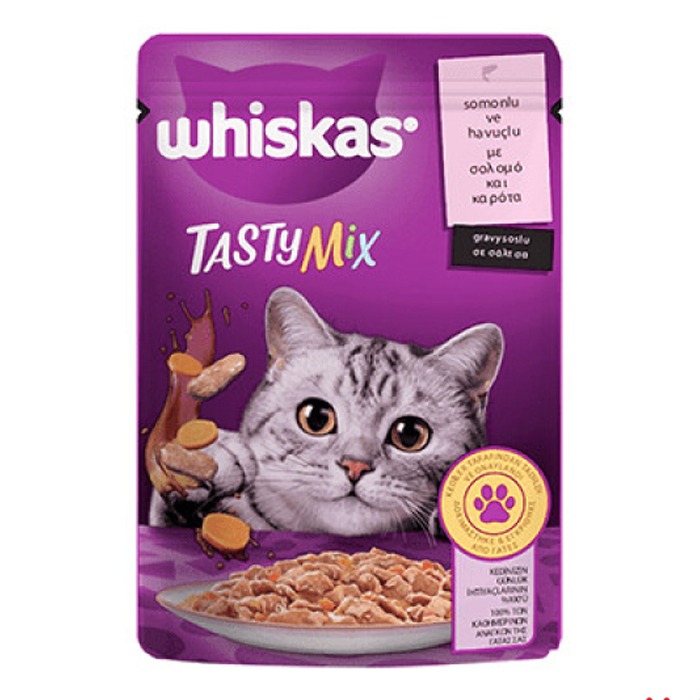 Whiskas Tasty Mix Somonlu ve Havuçlu Poşet Yaş Mama 85 gr