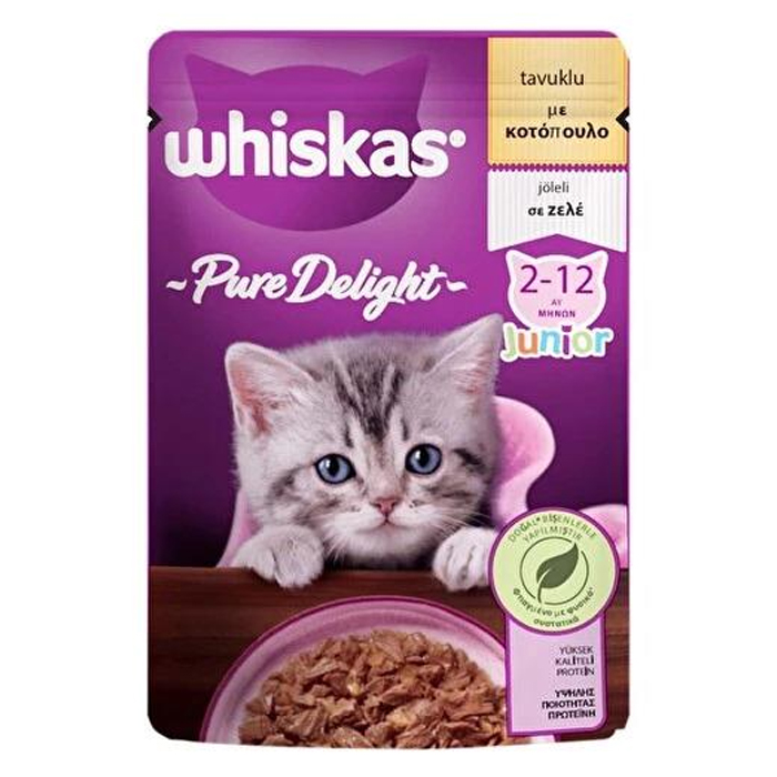 Whiskas Pouch Güveç Tavuklu Yavru Kedi Yaş Mama 85 Gr