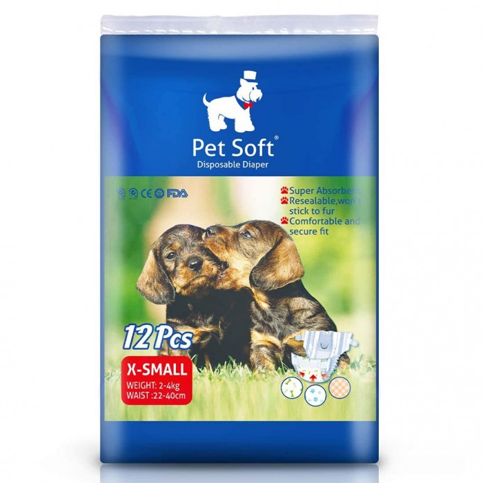 Pet Soft 2-4 Kg - 22-40 cm Köpek Bezi 12 Adet