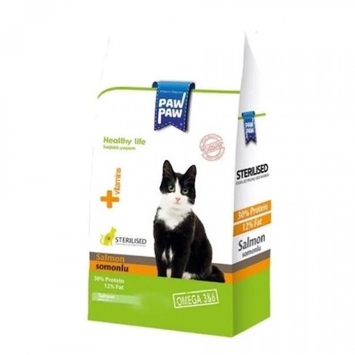 PawPaw Sterilised Somonlu Kısır Kedi Maması 500gr