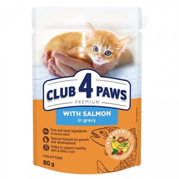 Club4Paws Somonlu Yavru Kedi Yaş Maması 80gr