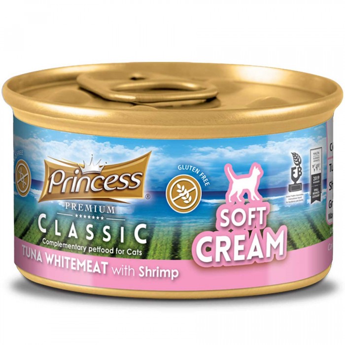 Princess Classic Soft Cream Beyaz Ton Balıklı ve Karidesli Yetişkin Kedi Sıvı Krema 50gr
