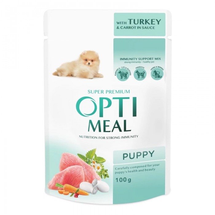 OptiMeal Hindi&Havuçlu Küçük Irk Yavru Köpek Yaş Maması 100gr