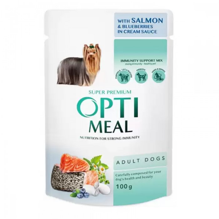 OptiMeal Somonlu&Yaban Mersinli Küçük Irk Yetişkin Köpek Yaş Maması 100gr