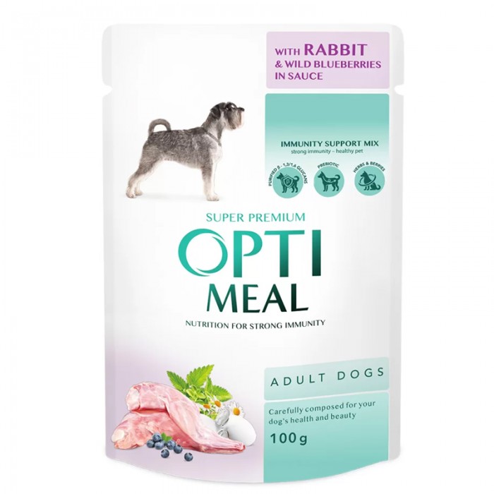 OptiMeal Tavşan&Yaban Mersinli Küçük Irk Yetişkin Köpek Yaş Maması 100gr