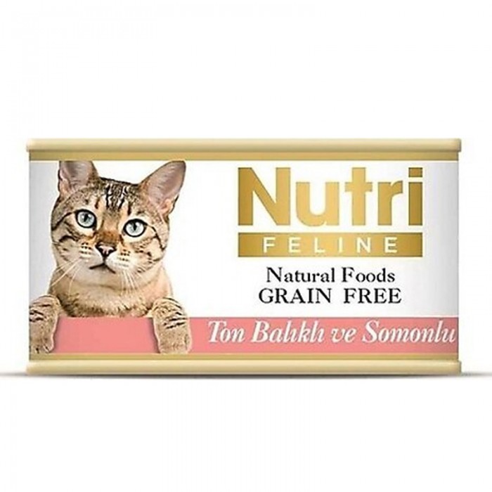 Nutri Feline Kıyılmış Ton Balıklı ve Somonlu Tahılsız Yetişkin Kedi Konservesi 85gr