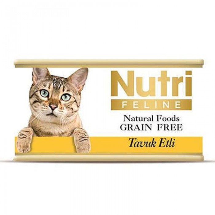 Nutri Feline Tavuk Etli Tahılsız Yetişkin Kedi Konservesi 85gr