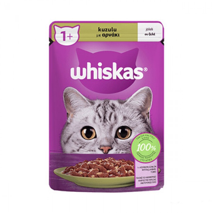 Whiskas Pouch Jöle İçinde Kuzulu Yetişkin Kedi Konservesi 85gr