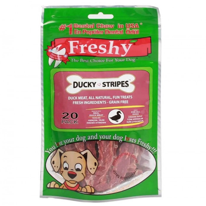 Freshy Ducky Stripes Ördekli Şerit Tahılsız Köpek Ödülü 80 gr