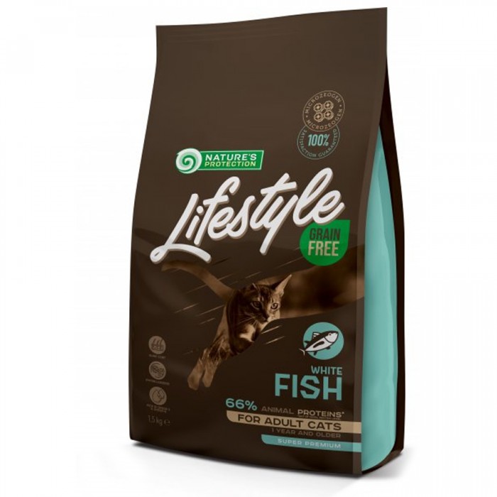 Nature's Protection Lifestyle Tahılsız Beyaz Balıklı Yetişkin Kedi Maması 1,5 kg
