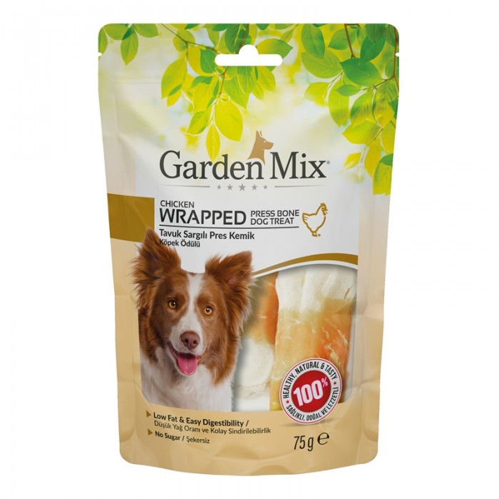 Garden Mix Tavuk Sargılı Press Kemik Köpek Ödülü 75 Gr