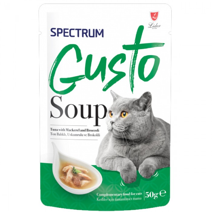 Spectrum Gusto Ton Balık, Uskumru ve Brokolili Kedi Çorbası 50gr