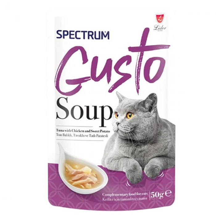 Spectrum Gusto Ton Balık,Tavuk ve Tatlı Patatesli Kedi Çorbası 50gr