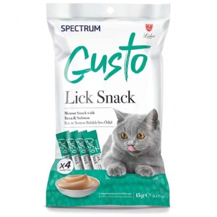 Spectrum Gusto Ton Balığı ve Somonlu Sıvı Kedi Ödül Maması 15 Gr (4'lü)