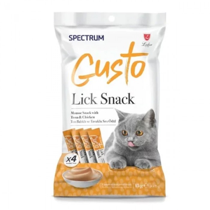 Spectrum Gusto Ton Balıklı ve Tavuklu Sıvı Kedi Ödül Maması 15gr (4'lü)