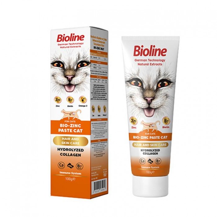 Bioline Deri ve Tüy Bakımı Destekleyici Biotin ve Zinc Paste Kedi Macunu 100 Gr